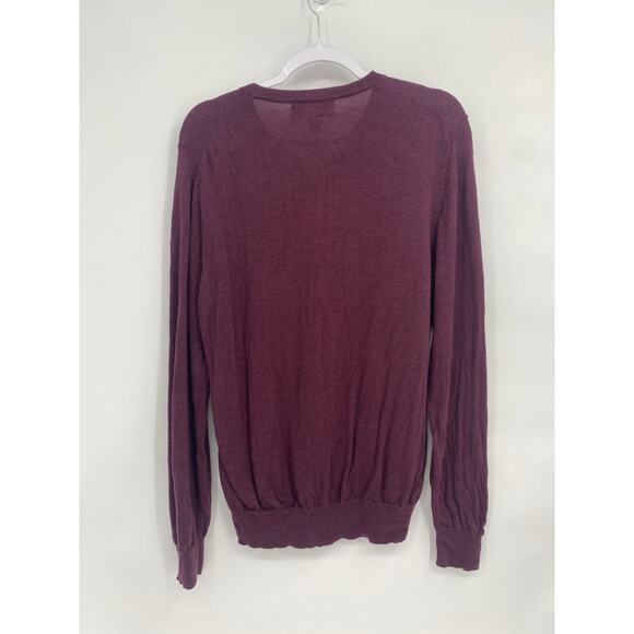 Joseph Abboud 100% Merino Wool V-neck Sweater Red Maroon Modern Fit XL - Picture 6 of 8